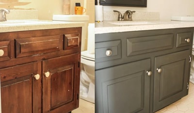 Vanity Kitchen Cabinet Refinishing and Restoration - NYC