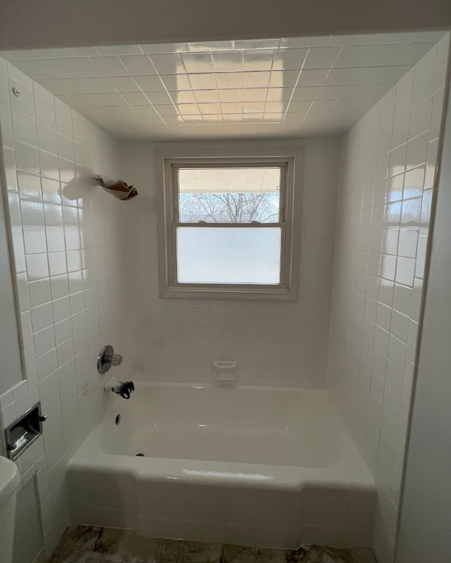 Reglazed shower stall