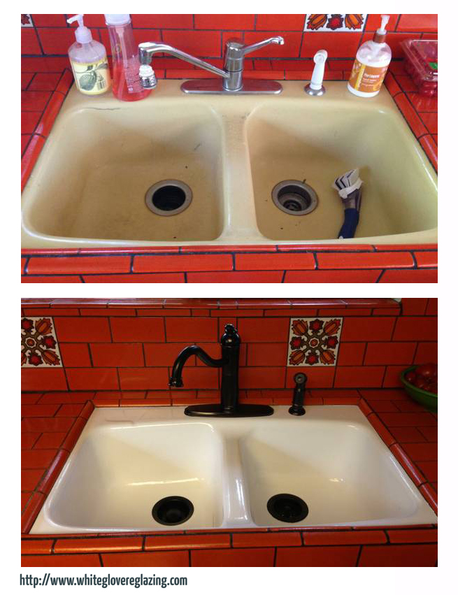 Before & After - White Glove Bathtub &Tile Reglazing